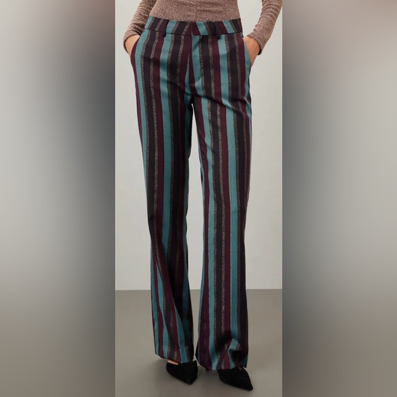 Scotch & Soda Violet Glitter Striped Flare Pants, sz 32x30 - Picture 2 of 16